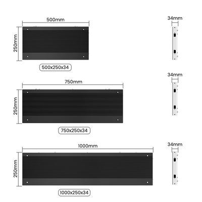 Disegno a LED interno in alluminio P1.56 P1.95 P2.5 P2.6 P2.9 P3.91, 500x250/750x250/1000x250 mm per mostre e display al dettaglio